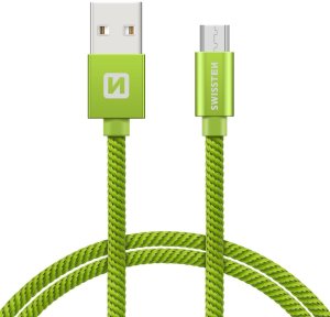 Swissten Textile Quick Charge Universal Micro USB Data and Charging Cable 0.2m 1