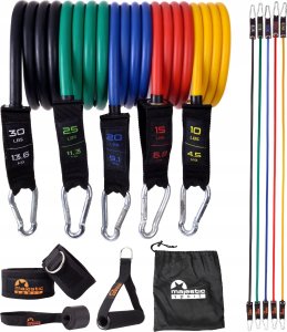 Zestaw gum oporowych do ćwiczeń ekspander Majestic Sport /5 sztuk/ 18