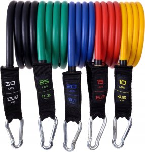 Zestaw gum oporowych do ćwiczeń ekspander Majestic Sport /5 sztuk/ 2