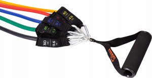 Zestaw gum oporowych do ćwiczeń ekspander Majestic Sport /5 sztuk/ 3