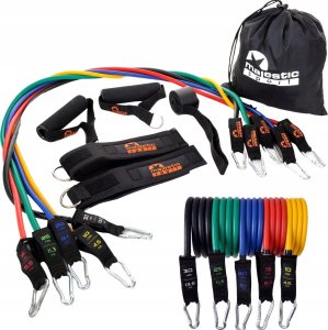 Zestaw gum oporowych do ćwiczeń ekspander Majestic Sport /5 sztuk/ 10