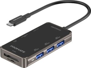 PROMATE PrimeHub-Mini 8in1 USB-C Hub HDMI 4K / LAN / PD 100W / SD / 3x USB 3.0 1