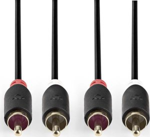Kabel Nedis Audio Cable 2x RCA -> 2 x RCA 2m Black 2