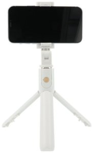 RoGer 2in1 Selfie Stick + Tripod Telescopic Stand with Bluetooth Remote Control White 1