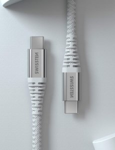 Kabel USB Swissten USB-C - USB-C 1.5 m Szary (8595217487765) 2