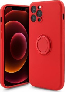 Mocco Pastel Ring Silicone Back Case for Samsung Galaxy S21 FE 5G Red 1