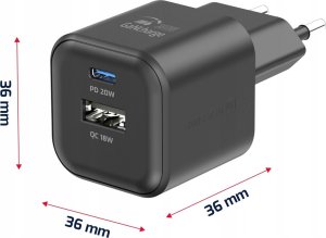 Swissten Travel Charger GaN USB-C 20W PD / USB-A 18W QC 5