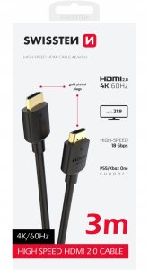 Swissten HDMI to HDMI 4K Cable 3m 1
