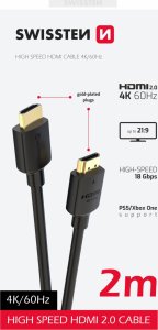 Swissten HDMI to HDMI 4K Cable 2m 1