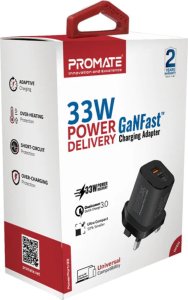 PROMATE PowerPort-33 GaNFast Charger adapter 33W / USB-C PD / USB-A 2