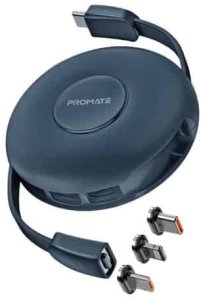 PROMATE Quiver Foldable magnetic cable USB-C to USB-C / Lightning / microUSB / 1m  ID 1