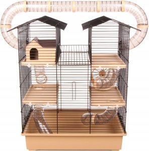 DUŻA KLATKA piętrowa dla Chomika Gryzonia Myszki tunele domek kołowrotek 2