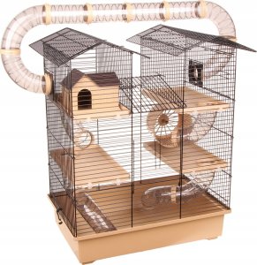 DUŻA KLATKA piętrowa dla Chomika Gryzonia Myszki tunele domek kołowrotek 3