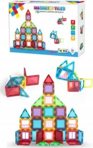 EDUKACYJNE KLOCKI MAGNETYCZNE KONSTRUKCYJNE ZESTAW 45 EL. + naklejki EMOTKI 7