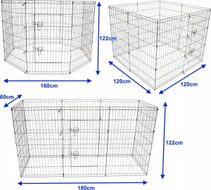 Bisky KOJEC DLA SZCZENIĄT ZAGRODA DLA PSA PSÓW KRÓLIKA ŚWINKI SKŁADANY 122cm XXXL 8
