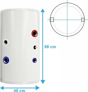 BUFOR ciepła NIERDZEWNY zbiornik CO MAGAZYN do pompy, kotła, pieca 50L 6