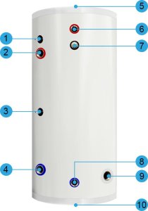 Zasobnik CWU bojler NIERDZEWNY 150l zbiornik bufor z wężownicą 2,2m^2 12