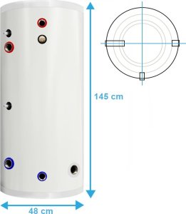 Zasobnik CWU bojler NIERDZEWNY 150l zbiornik bufor z wężownicą 2,2m^2 6