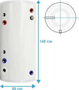 Zasobnik CWU bojler NIERDZEWNY 200l zbiornik bufor z wężownicą 2,8m^2 14