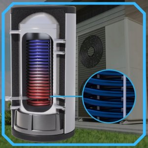 Zasobnik CWU bojler NIERDZEWNY 200l zbiornik bufor z wężownicą 2,8m^2 6