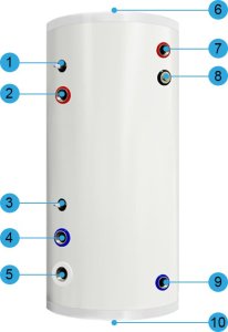 Zasobnik CWU bojler NIERDZEWNY 200l zbiornik bufor z wężownicą 2,8m^2 9
