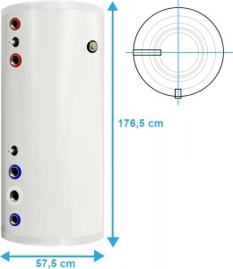 Zasobnik CWU bojler NIERDZEWNY 300l zbiornik bufor z wężownicą 4m 6