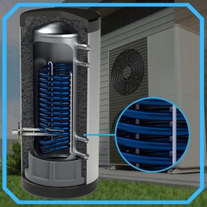 Zasobnik CWU bojler NIERDZEWNY 300l zbiornik bufor z wężownicą 4m 8