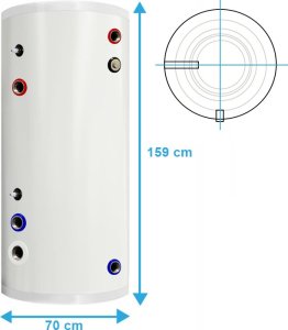 Zasobnik CWU bojler NIERDZEWNY 400l zbiornik bufor z wężownicą 4 m 6