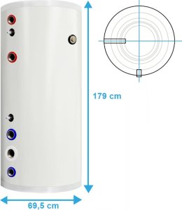 Zasobnik CWU bojler NIERDZEWNY 500l zbiornik bufor z wężownicą 4 m 6