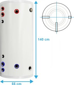Zasobnik CWU bojler NIERDZEWNY zbiornik ciepłej wody 2 wężownice 200L 6
