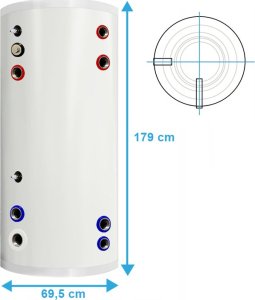 Zasobnik CWU bojler NIERDZEWNY zbiornik ciepłej wody 2 wężownice 400L 6