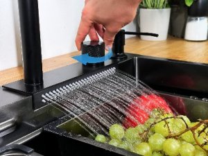 Zlewozmywak KUCHENNY JEDNOKOMOROWY z WODOSPADEM WIELOFUNKCYJNY + BATERIA TG-KS-68-S 5