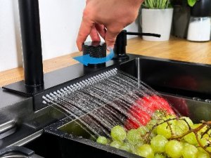 Zlewozmywak KUCHENNY JEDNOKOMOROWY z WODOSPADEM WIELOFUNKCYJNY + BATERIA TG-KS-68-W 5