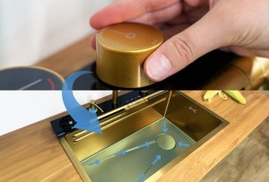 Zlewozmywak KUCHENNY JEDNOKOMOROWY z WODOSPADEM WIELOFUNKCYJNY + BATERIA TG-KS-LED-B-75-G 11