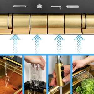 Zlewozmywak KUCHENNY JEDNOKOMOROWY z WODOSPADEM WIELOFUNKCYJNY + BATERIA TG-KS-LED-B-75-G 10