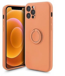 Mocco Pastel Ring Silicone Back Case for Samsung Galaxy S22 Plus 5G Orange 1