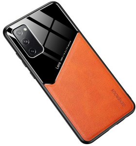 Mocco Lens Leather Back Case for Apple Iphone 12 Mini Orange 1