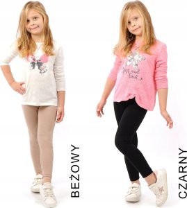 Elastyczne Legginsy Bawełniane Klasyczne Getry Polskie Beżowe 134 5