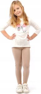 Elastyczne Legginsy Bawełniane Klasyczne Getry Polskie Beżowe 152 2