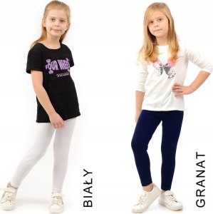 Elastyczne Legginsy Bawełniane Klasyczne Getry Polskie Białe 122 10