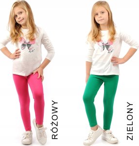 Elastyczne Legginsy Bawełniane Klasyczne Getry Polskie Białe 152 9