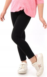 Elastyczne Legginsy Bawełniane Klasyczne Getry Polskie Czarne 104 5