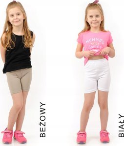 Krótkie spodenki Legginsy 1/2 Kolarki Dziecięce Getry Szorty Beżowe 86 6