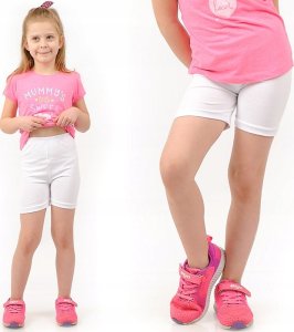 Krótkie spodenki Legginsy 1/2 Kolarki Dziecięce Getry Szorty Białe 104 1