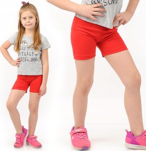 Krótkie spodenki Legginsy 1/2 Kolarki Dziecięce Getry Szorty Czerwone 86 1