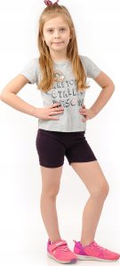 Krótkie spodenki Legginsy 1/2 Kolarki Dziecięce Getry Szorty Fioletowe 134 5