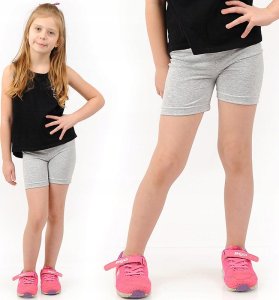 Krótkie spodenki Legginsy 1/2 Kolarki Dziecięce Getry Szorty Szare 104 1