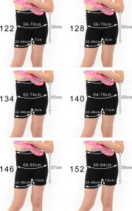 Krótkie spodenki Legginsy 1/2 Kolarki Dziecięce Getry Szorty Turkusowe 98 16