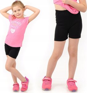 Krótkie spodenki na WF Legginsy 1/2 Kolarki Dziecięce Getry Czarne 146 1