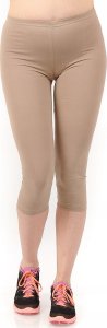 Legginsy damskie 3/4 krótkie Polskie bawełniane Getry Beżowe M 2
